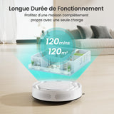 Lefant Robot aspirador con mando a distancia, 2200Pa Robot aspirador Autonomía delgada silenciosa, conectada con WiFi/Alexa/App, programable, ideal para el pelo de animales alfombras pisos duros, M210