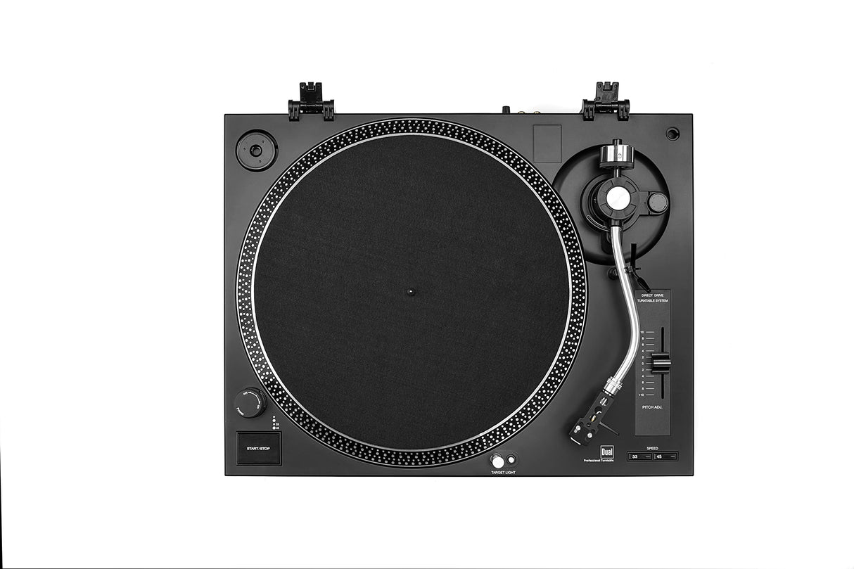 Dual DTJ 301.1 USB - Tocadiscos para DJ (33/45 U/min, control de velocidad, sistema fonocaptor magnético, iluminación de agujas, cable USB), color negro [Importado de Alemania]