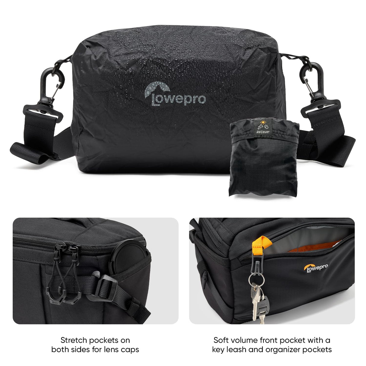 Lowepro ProTactic Lite SLX 110 AW III Bolsa Bandolera para Cámara, Cámara Profesional, Cubierta para Lluvia, Mochila Cruzada Ligera, para Fotógrafo, Videógrafo, Volumen 4L, para DSLR/Sin Espejo