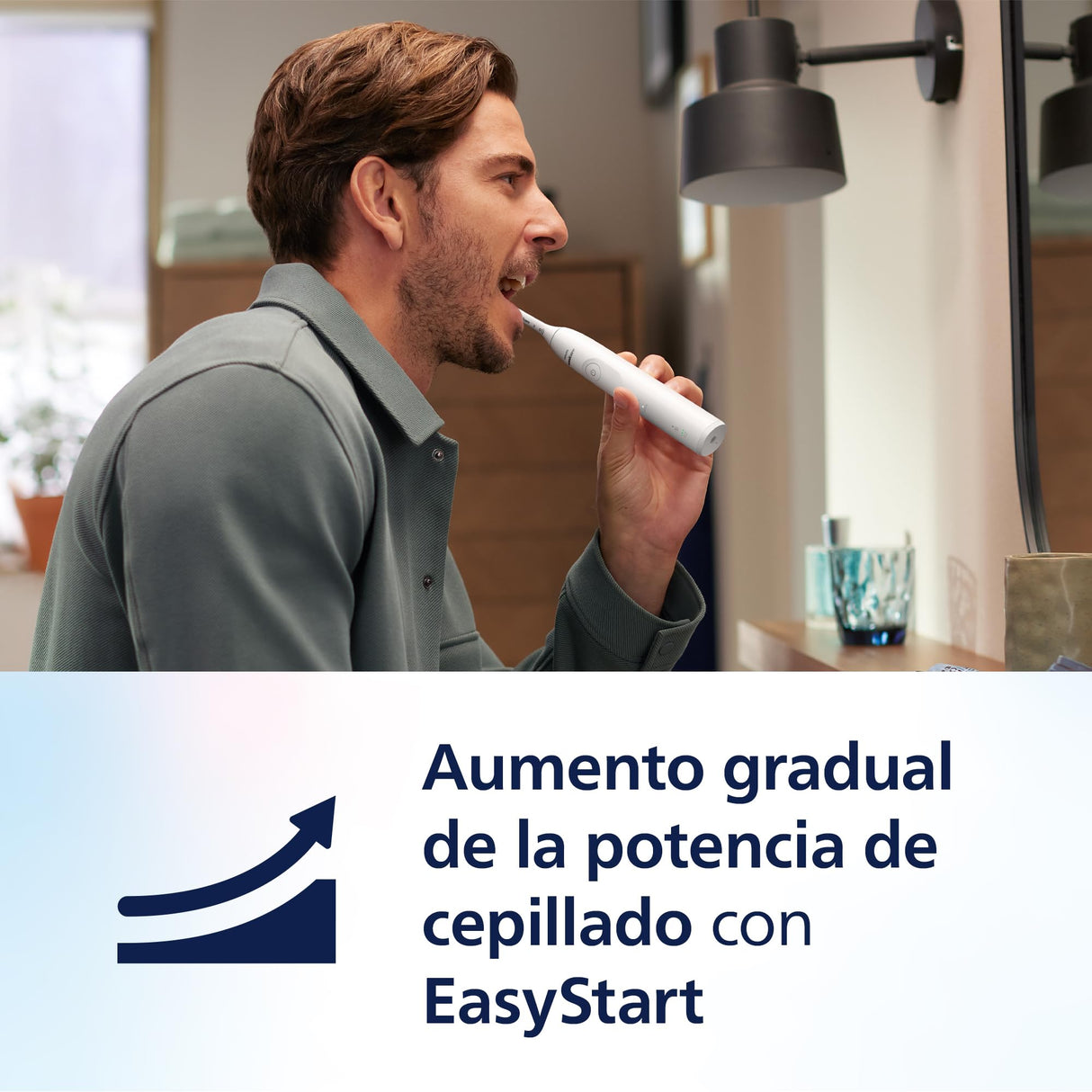 Philips Sonicare 5500 cepillo dental eléctrico, sónico con 1 nivel de intensidad, alerta de presión, EasyStart, SmarTimer y BrushPacer, blanco, modelo HX7110/01 [Nueva Tecnología]
