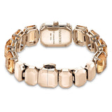 Swarovski Reloj, Pulsera de Talla Octogonal, Marrón, Acabado Tono Oro champán