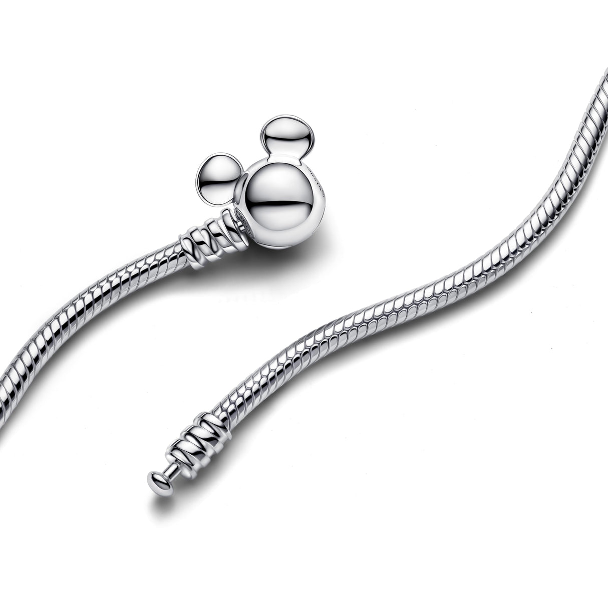 PANDORA Moments Disney 393529C00-45 Collier Maille Serpent en Argent Sterling Compatible Moments Charms, Taille : 45 cm, 45 cm, Argent Sterling, Pas de gemme