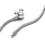 PANDORA Moments Disney 393529C00-45 Collier Maille Serpent en Argent Sterling Compatible Moments Charms, Taille : 45 cm, 45 cm, Argent Sterling, Pas de gemme