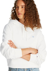 Tommy Hilfiger Hoodie Mujer Contrast Flag Regular Fit, Blanco (Ecru), S