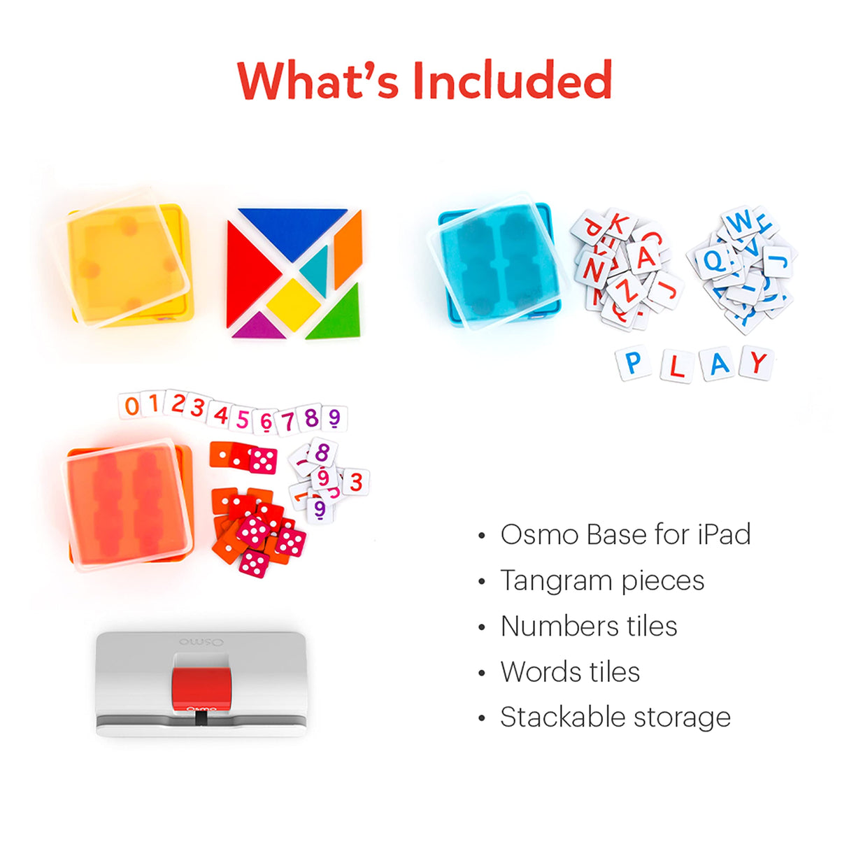 Osmo - Genius Starter Kit for iPad - 5 Educational Learning Games - Ages 6-10 - Math, Spelling, Creativity & More - Stem Toy iPad Base Included