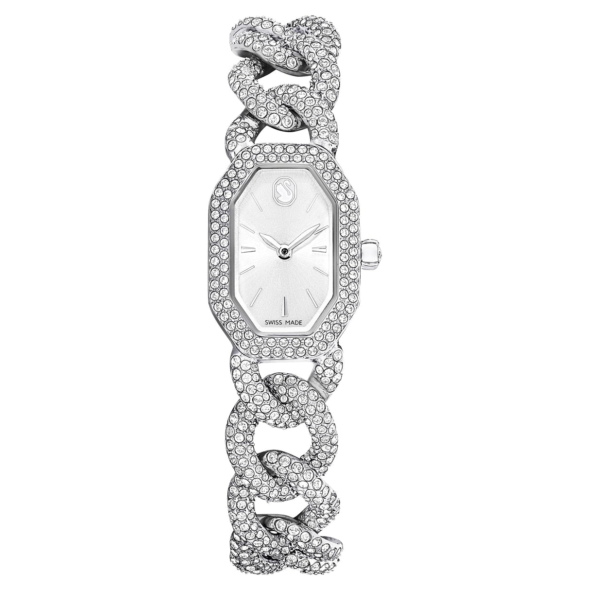 Swarovski Reloj Dextera Chain, Fabricado en Suiza, Pulsera de Cristal, Tono Plateado, Acero Inoxidable