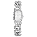 Swarovski Reloj Dextera Chain, Fabricado en Suiza, Pulsera de Cristal, Tono Plateado, Acero Inoxidable
