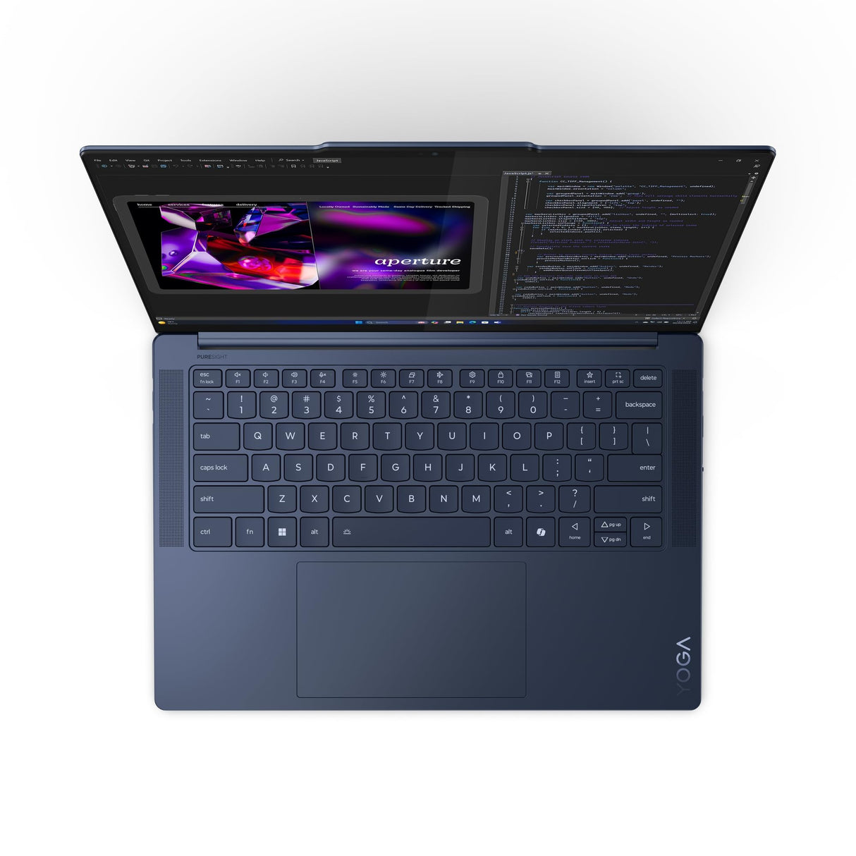Lenovo Yoga Slim 7X – Ordenador Portátil Copilot+ PC,14.5" 3K OLED Táctil (Qualcomm SD X1E78100, 32GB RAM, 1TB SSD, Windows 11 Home, Wi-Fi 7) Azul, QWERTY Español - Incluye Ratón Inalámbrico y Funda