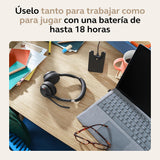 Jabra Evolve2 55 Auriculares Estéreo Inalámbricos con Tecnología Jabra Air Comfort, Micrófonos con Cancelación de Ruido y ANC, Certificado para MS Teams, Negro