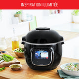 Moulinex Cookeo Touch Wifi - Multicooker inteligente de alta presión + molde para tartas 18 cm, 6 L, pantalla táctil, 250 recetas integradas, aplicación Moulinex YY5297FB, negro