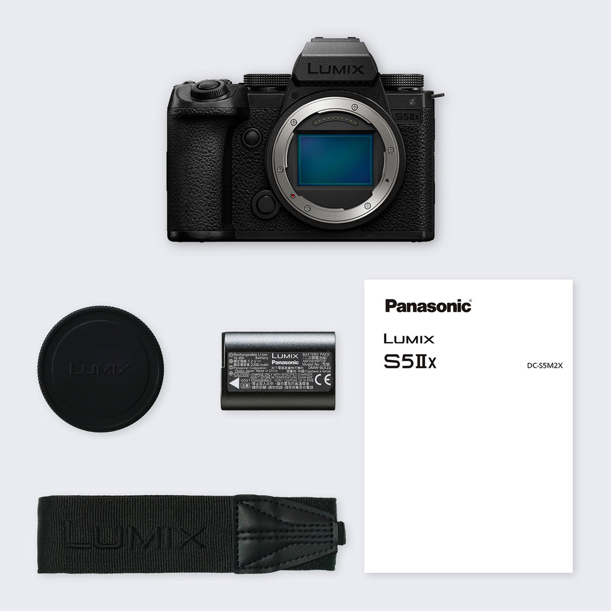 Panasonic LUMIX DC-S5M2XE Cámara Marco Completo Sin Espejo, Grabación 4K 60P y 6K 30P, Pantalla Abatible, Wi-Fi, AF Híbrido De Fase, IS Activo, ISO Nativo Dual, Batería DMW-BLK22, Solo Cuerpo
