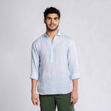 Panareha Camisa Polera Hombre Lino MAMANUCA Azul Claro (L)