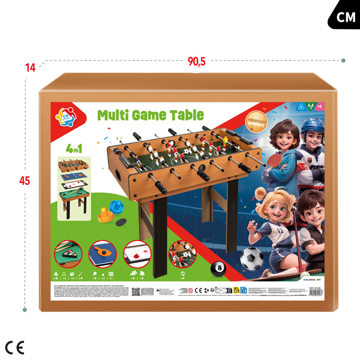 ColorBaby CB Games - Mesa multijuegos 4 en 1 con Patas (85328)