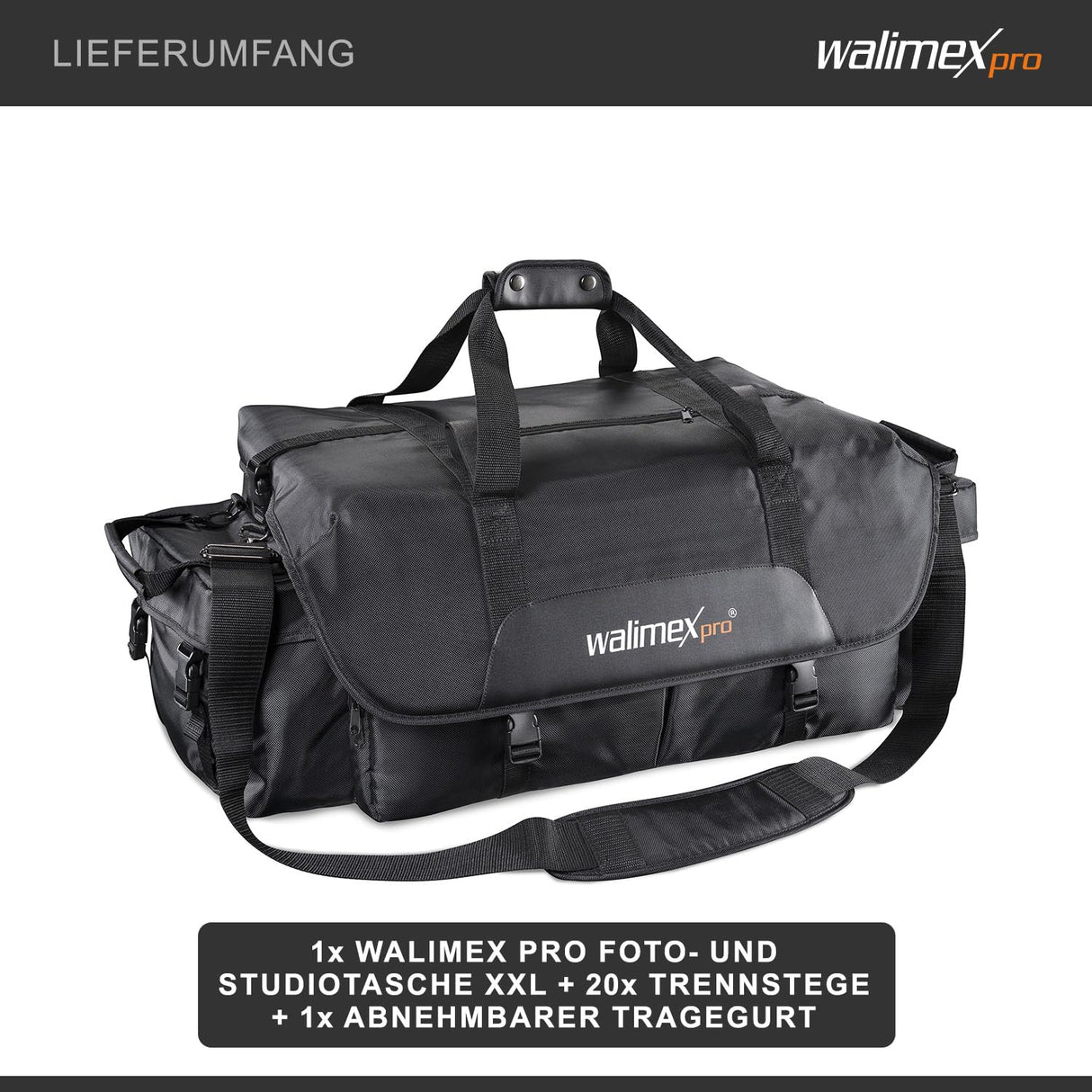 Walimex pro Bolso fotografía y de estudio (tamaño XXL), negro
