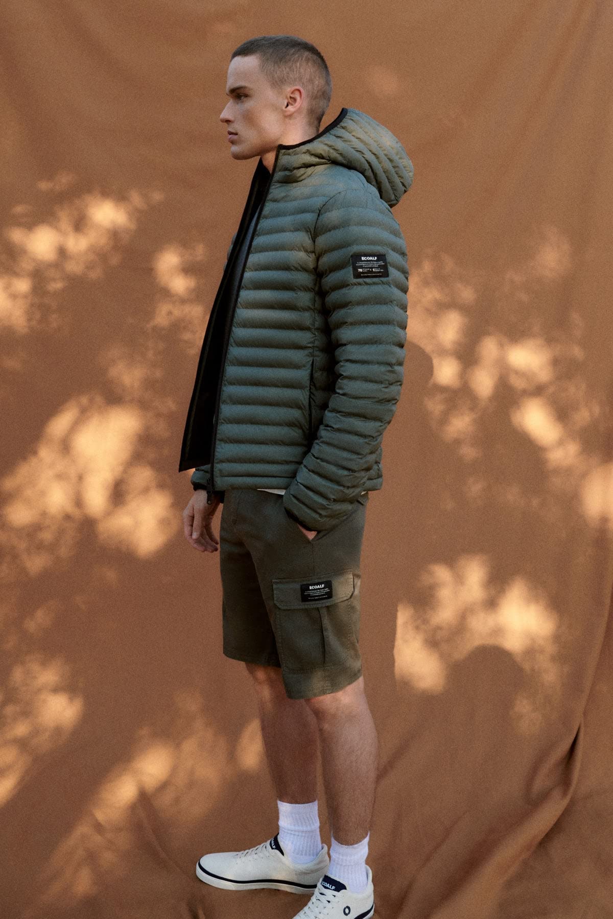 ECOALF - Cazadora Hombre Atlantantalf, de Poliéster Reciclado, Relleno de Fellex, Impermeable, Cómoda y Ligera, Chaqueta Hombre, Talla S, Color Caqui Claro