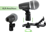 Pronomic DMS-7 Set de Micrófonos para Batería - Set de 7 Micrófonos para Escenario y Estudio - Micrófono de Grabación para Batería e Instrumentos de Percusión - Incluye Maletín