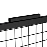 relaxdays 10029569 Mostrador de Tienda, Panel Expositor de Rejilla, 10 Ganchos, Acero, 21x65,5x44,5 cm, 1 Ud, Negro