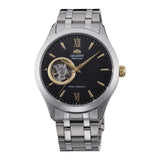 Orient Contemporary Open Heart AG03 - Reloj automático para Hombre con Cuerda Manual, 39 mm Acero Negro Dorado, Informal