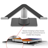 Twelve South HiRise Pro para portátiles y MacBooks, Soporte ergonómico y Ajustable en Altura con Base de Carga inalámbrica MagSafe (Plateado)