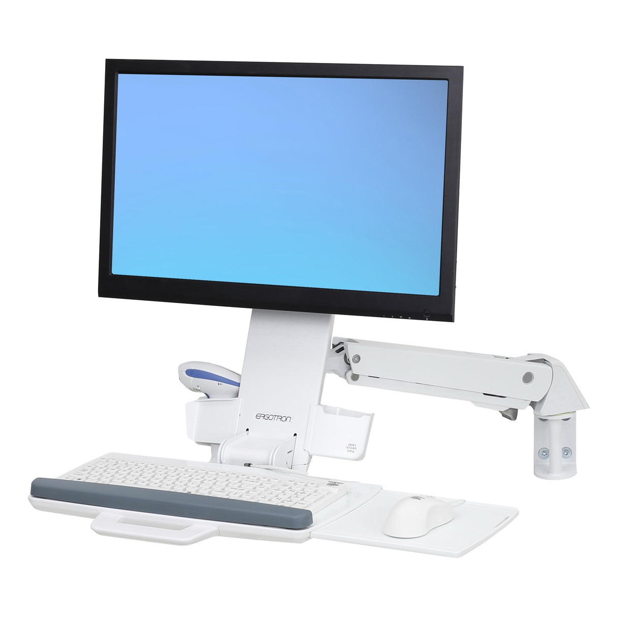 Ergotron - Styleview - Soporte de Pared para Pantalla Plana (75 x 75,100 x 100 mm, Color Blanco, 0-640 mm, -30-30°, 0-360°, Aluminio)