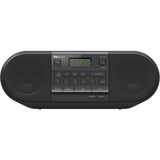Panasonic RX-D550E-K Boombox (Radio FM, Reproductor CD, Altavoz Portátil, USB, Bluettoth, Funcionamiento con Batería y Cable) - Negro