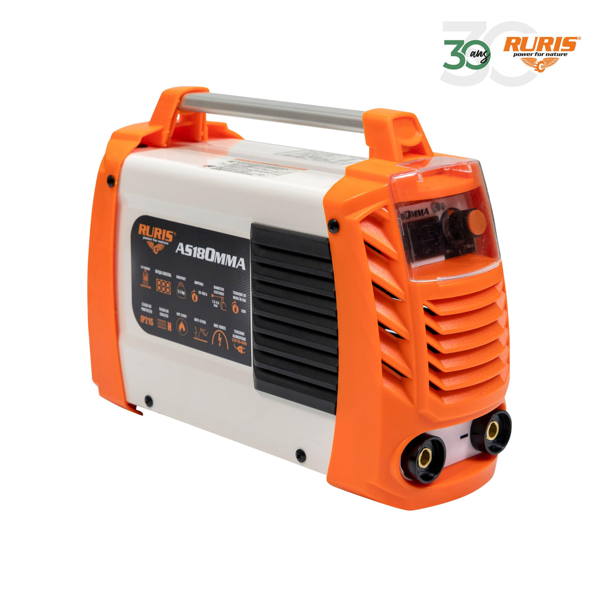 RURIS - Máquina de soldadura Ruris AS180MMA + máscara + martillo/cepillo + 2,5 kg electrodos rutilicos 3,2 mm + imán + guantes + máscara de soldadura soldador con células solares