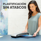 Fellowes Spectra A3 - Plastificadora de documentos, 80-125 micras, para uso ocasional, libre de atascos, color negro y plateado, 10 fundas de plastificar gratis