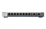 Netgear GS110MX-100UKS - Switch de red Smart Plus no gestionable (8 puertos Gigabit y 2 puertos 10G/MultiGigabit con montaje en pared o bastidor, sin ventilador) [modelo UK]