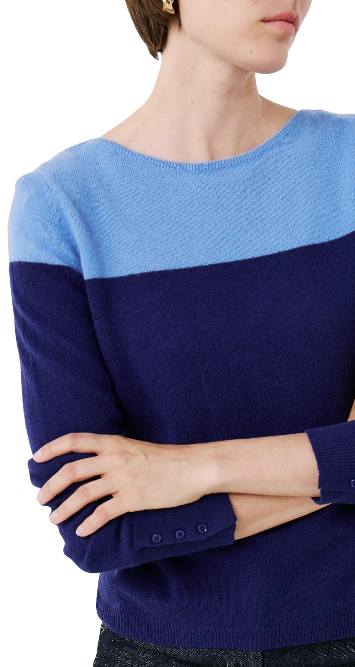 Caroll 232k-mzoe Jersey de Corte Recto, Azul Oscuro, L para Mujer