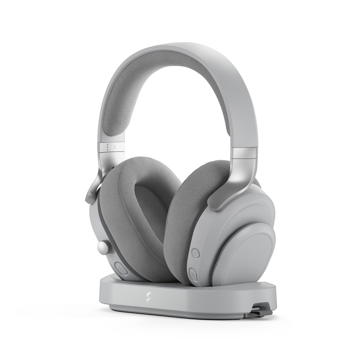 Fractal Design Scape Light - Auriculares inalámbricos para Gaming en PC - Micrófono Giratorio con Mute y antirruido - hasta 40 Horas de autonomía - Iluminación Ambiental configurable - Gris