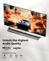 ULTIMEA 5.1 Canales Barra de Sonido TV con Dolby Atmos, Sistema de Sonido Envolvente para Smart TV con Subwoofer, Barra de Sonido PC Desmontable con Luz RGB, HDMI eARC/Opt/AUX/BT, Apollo S80