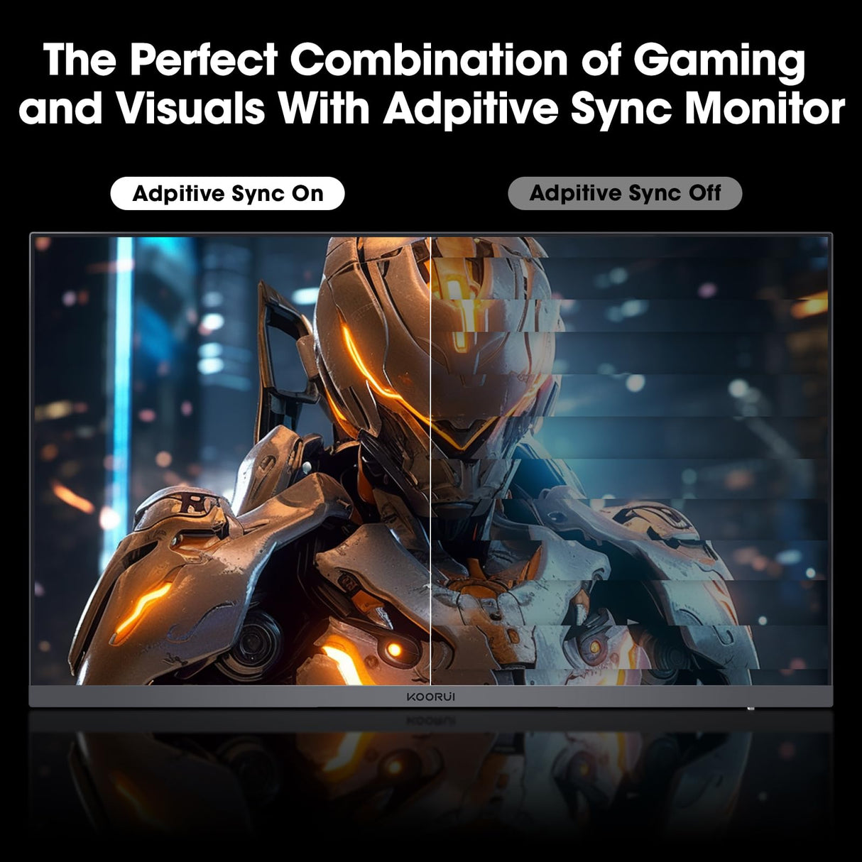 KOORUI Gaming Monitor 27 Pulgadas - Pantalla WQHD PC, 240Hz, 1ms, Adaptive Sync, Compatibilidad Gsync, (2560x1440, HDMI, DisplayPort, HDR 400) Negro/Rojo