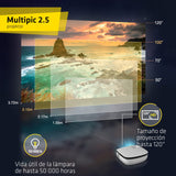 Overmax Multipic 2.5 Proyector Full HD, proyector LED, proyector de Cine en casa, Cine en casa, Control Remoto, proyector con Altavoz, tamaño de Imagen de 35 a 120 Pulgadas, retroproyector