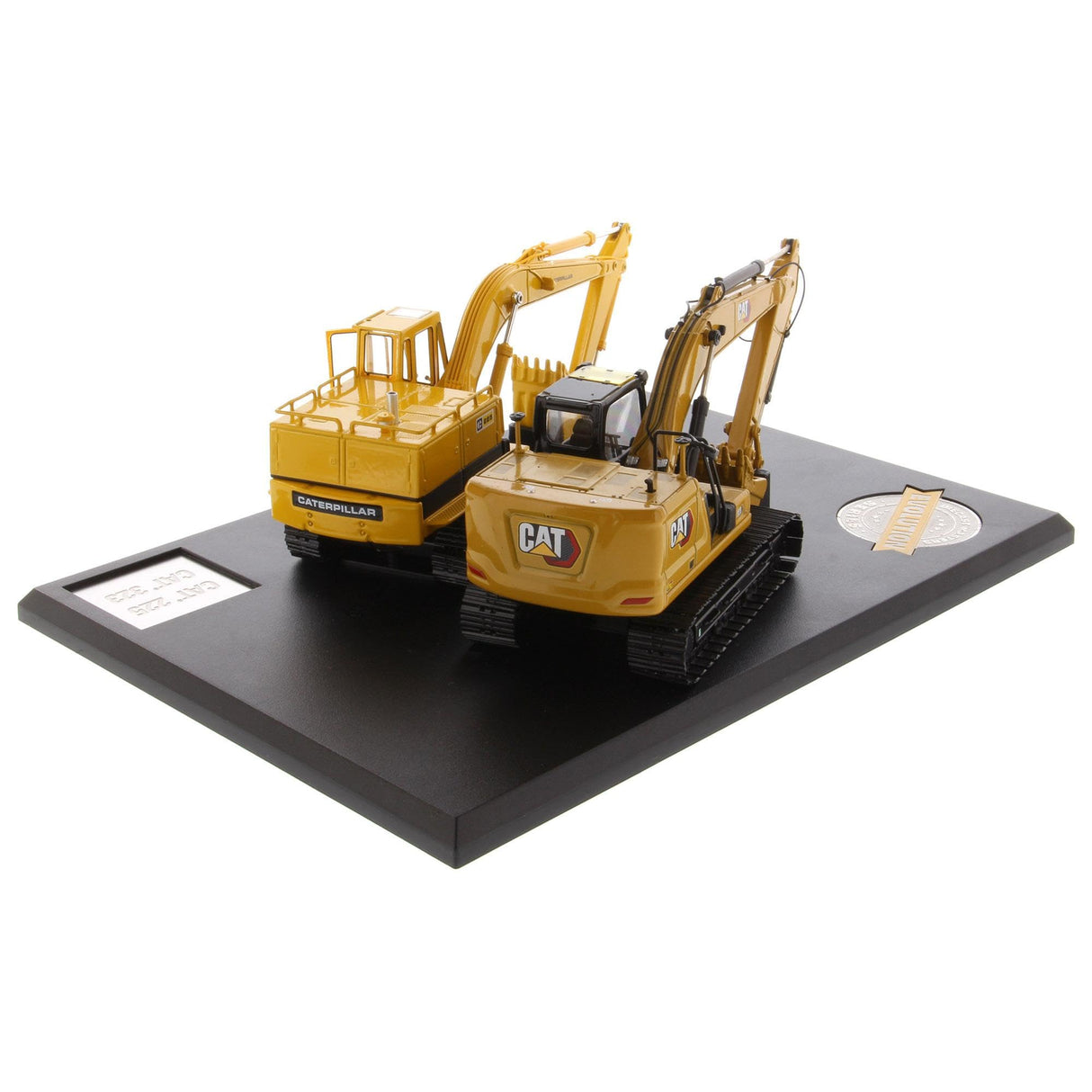 Caterpillar Diecast Masters 85715-Excavadora Evolution Set con Libro 225 y Cat 323, Escala, Aprox. 6,3 x 8,0 x 16,3 cm, a Partir de 14 años, Yellow, Scale 1:50
