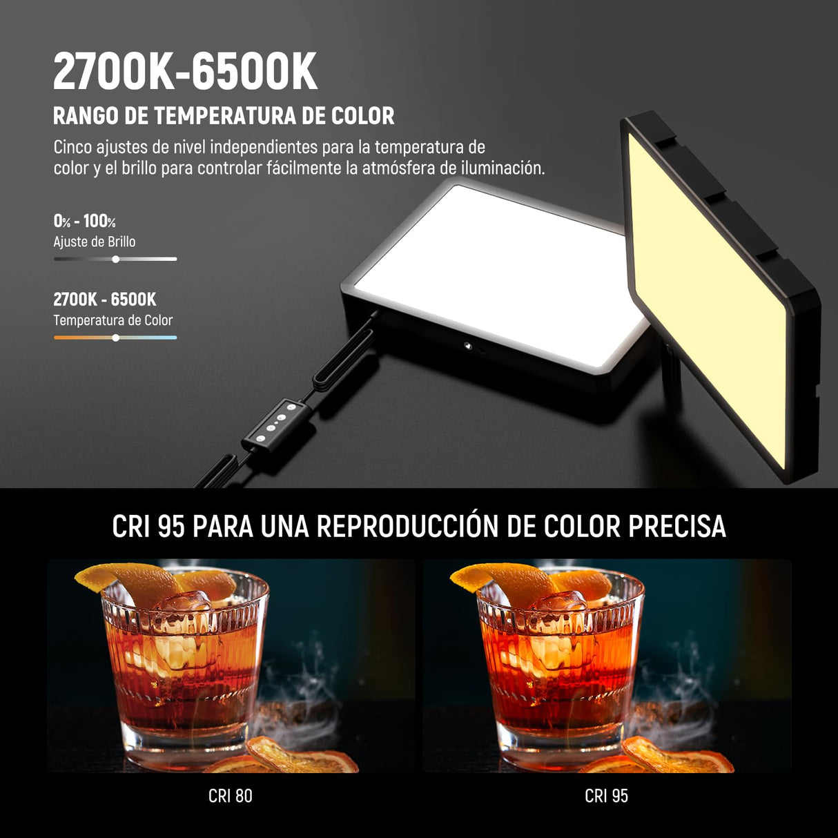 NEEWER Basico Kit Iluminación Panel Luz Video LED 2 Paquetes con 2 59'' Soportes y 2 Soportes Teléfono, 850lx/0.5m Bi Color 2700K-6500K Luz de Estudio Regulable para Foto Grabación Live Stream, BP300