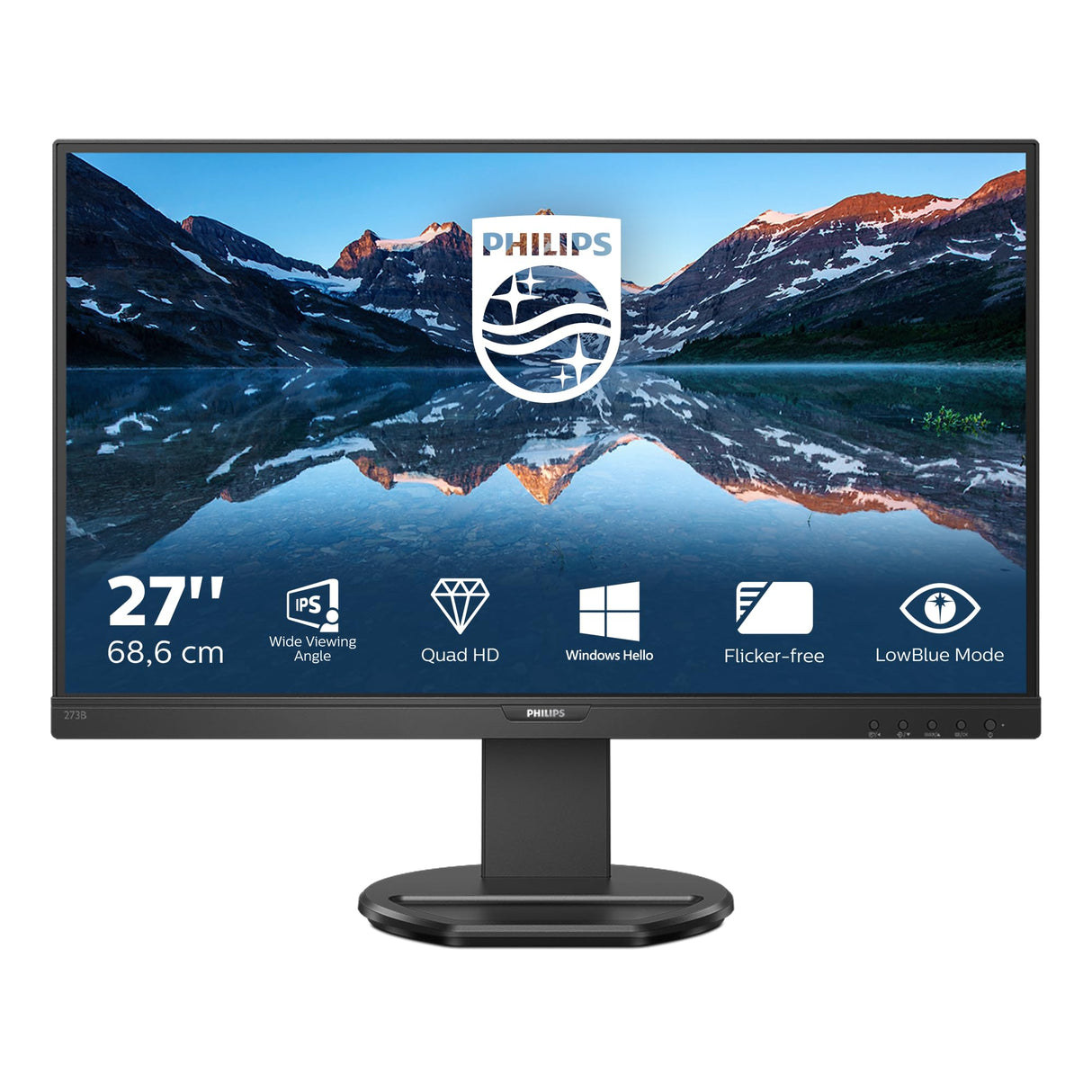 Philips Monitors 276B9/00-27", QHD, 75Hz, IPS, Adaptive Sync (2560x1440, 300 CD/m, HDMI, Displayport 1.2) Negro