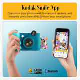 KODAK Smile+ Cámara Digital instantánea 2-en-1 y Impresora Bluetooth - 10MP, Lente giratoria con Efectos, Fotos Adhesivas Zink 2x3”, Imprime Desde App en Dispositivos Inteligentes - Azul