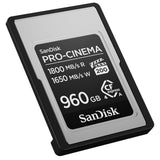 SanDisk Pro-Cinema CFexpress Type A Tarjeta de 960 GB (hasta 1800 MB/s de Velocidad de Lectura y hasta 1650 MB/s de Escritura, 4K, 6K, 8K, VPG200)