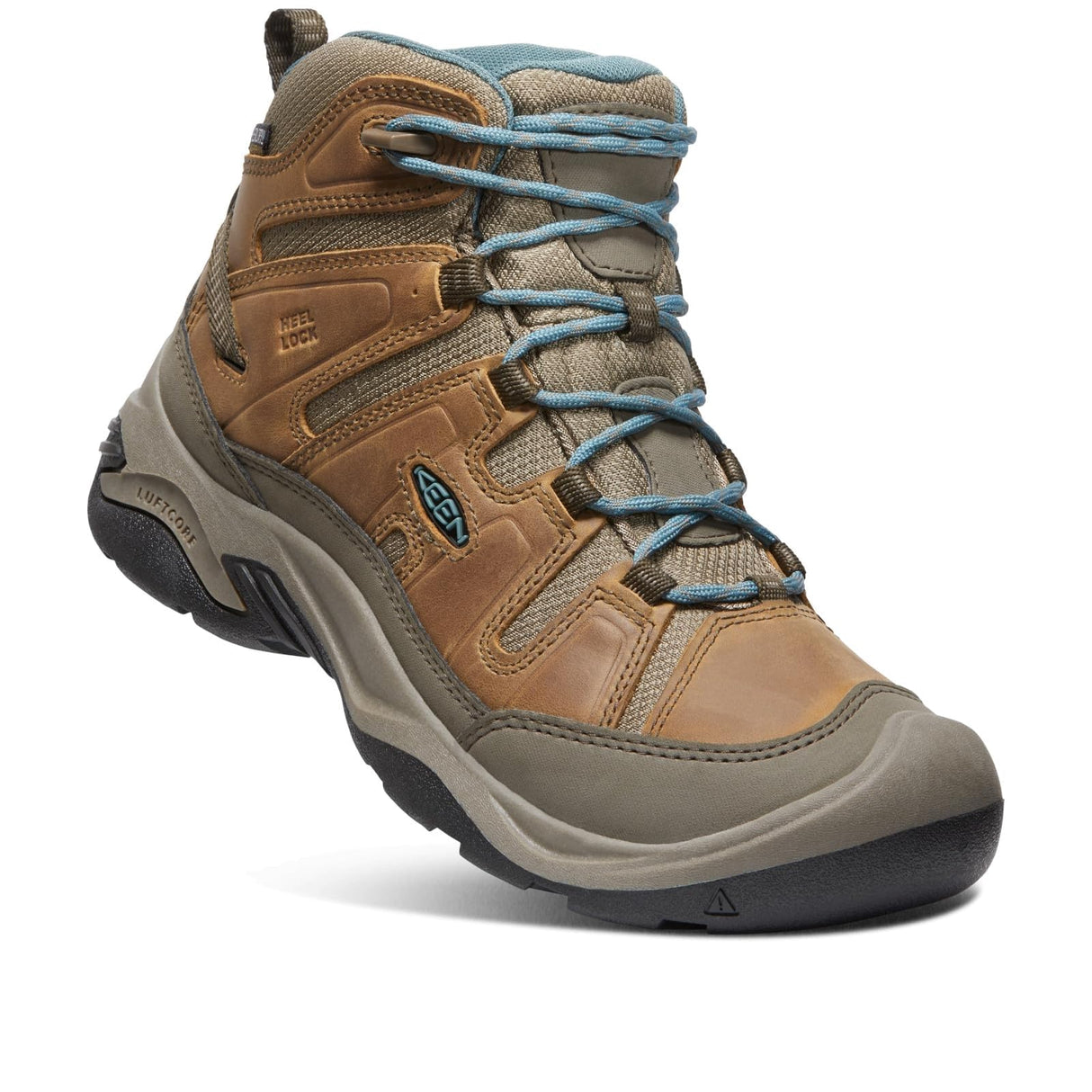 KEEN Circadia Mid Waterproof, Botas para Senderismo Mujer, Toasted Coconut/North Atlantic, 38.5 EU