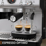 Krups Precision Cafetera profesional para espresso y capuccino,con molinillo integrado y 30 ajustes de molienda,cafetera con ajustes de preinfusión y control de temperatura,Acero inoxidable/Negro