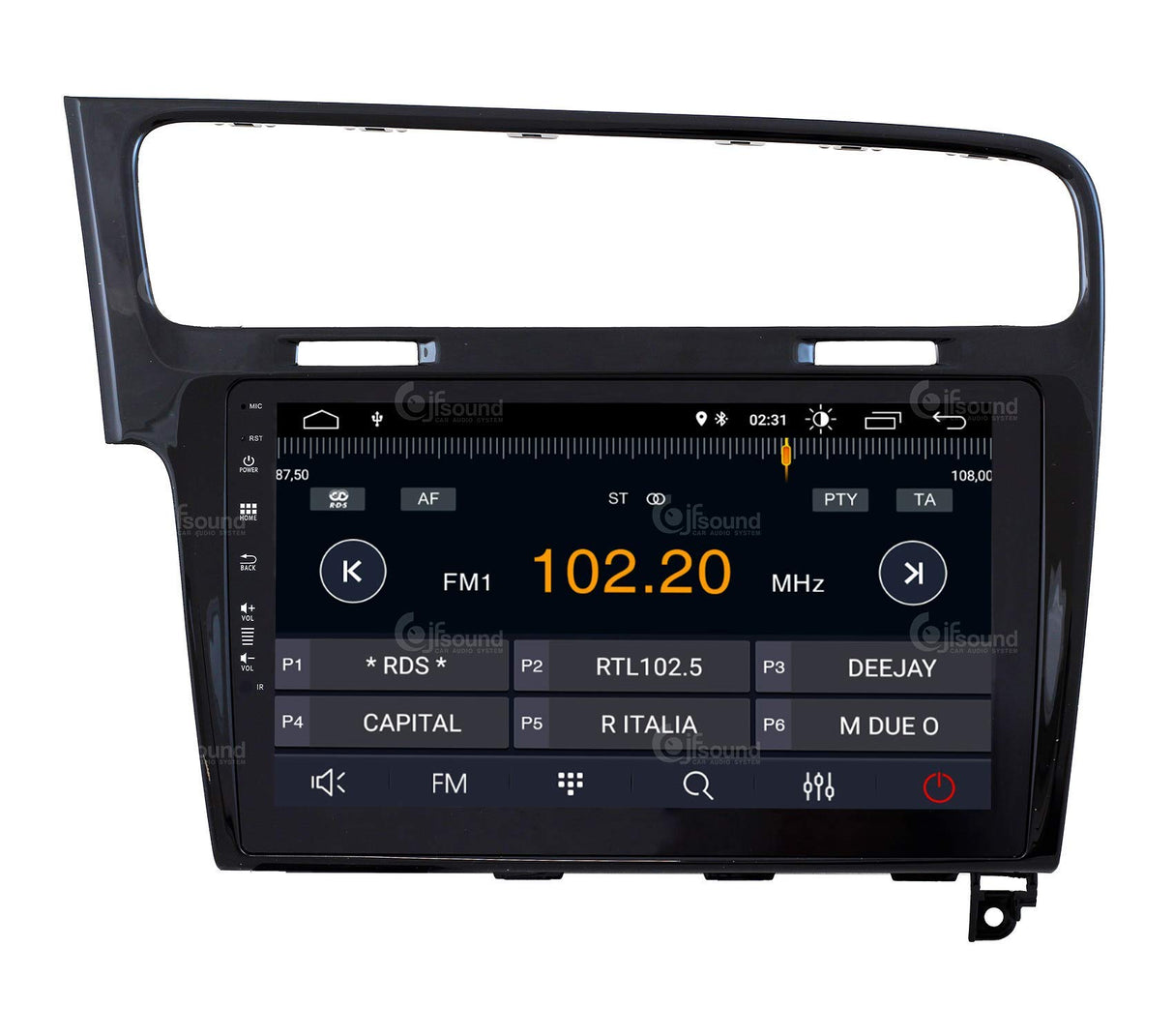 Radio de Coche Personalizada Golf 7 Android GPS Bluetooth WiFi Dab USB Full HD Touchscreen Display 10”