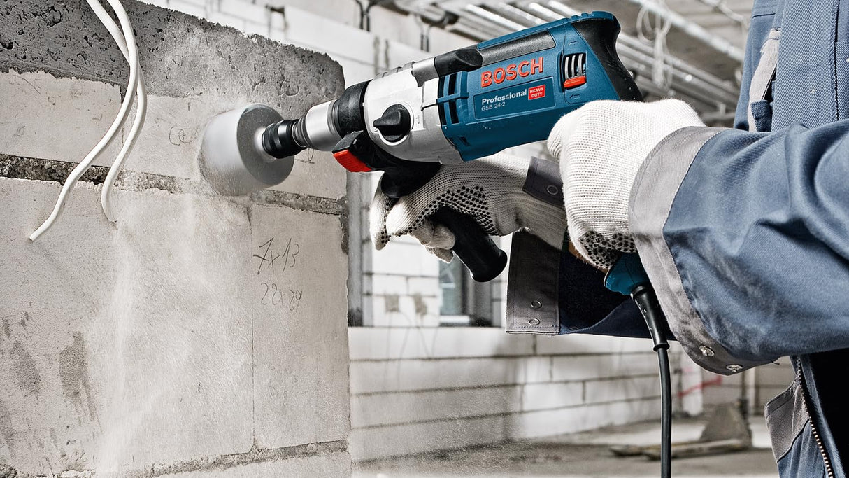 Bosch Professional GSB 24-2 - Taladro percutor (1100 W, 2 velocidades, 3000 rpm, Ø max perforación hormigón 22 mm, en maletín)