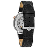 Bulova Automatic Reloj Analógico con Correa en Cuero para Hombre, Gris