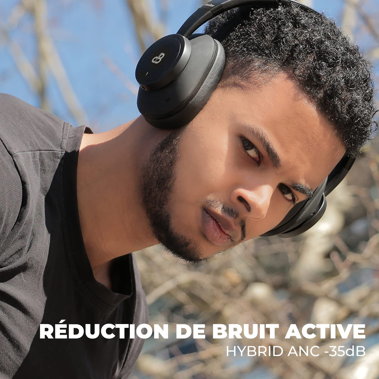 DeeBee Pulse Auriculares Inalámbricos, Cancelación Activa de Ruido 35dB, Bluetooth 5.2, 40 Horas de Batería, Negro