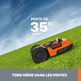 WORX Landroid S WR184E Robot cortacésped para jardines de hasta 400 m2 – 35% de inclinación – con conexión WiFi y plataforma de corte flotante – Control por aplicación – Programación multizona –