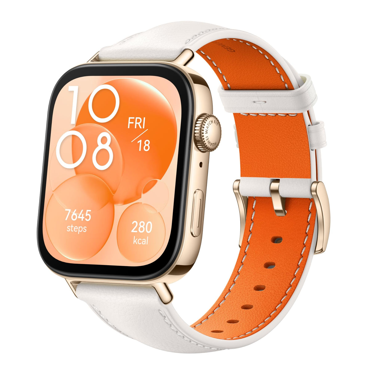 HUAWEI Watch FIT 3 Pantalla AMOLED de 1.82 Pulgadas, Diseño Ultrafino, Llamadas por Bluetooth, hasta 10 días de batería, Compatible con Android & iOS, Blanco Cuero