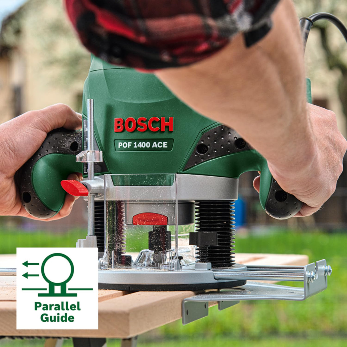 Bosch Home and Garden POF 1400 ACE Fresadora de Superficie, 1400 W, en Maletín