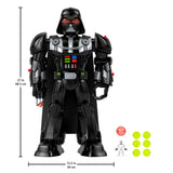 Fisher-Price Imaginext Star Wars Robot de Darth Vader de 60 cm con luces y sonidos, con sable láser, lanzador y figura de soldado imperial, juguete +3 años (HXG51)