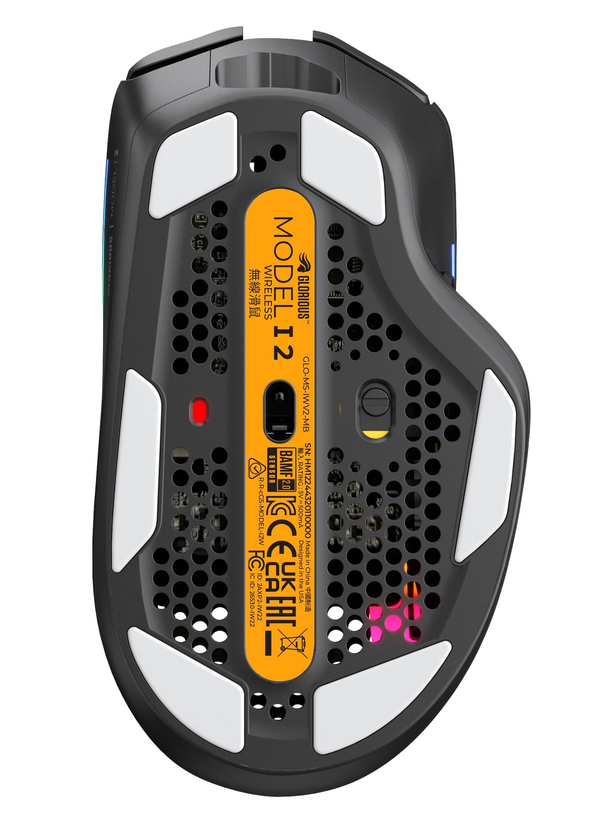 Glorious Gaming Model I 2 Wireless Ratón gaming inalámbrico - Híbrido 2,4 GHz y Bluetooth, superligero, 9 botones (2 intercambiables), RGB, gran batería, MMO/MOBA/FPS, reposapulgares lateral - Negro