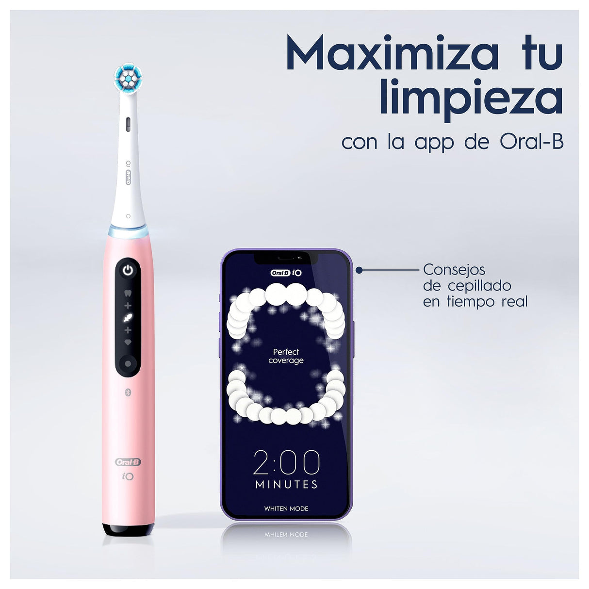 Oral-B iO 5N Cepillo de Dientes Eléctrico con Mango Recargable, 1 Cabezal y Estuche De Viaje, Diseñado por Braun - Rosa